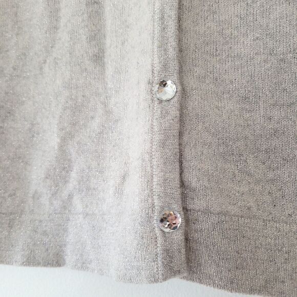 Ann Taylor Cashmere Metallic Silver Gray Women's Sweater Small - Picture 4 of 5